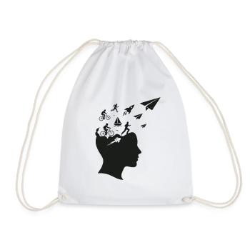 Flight of thought - Drawstring Bag - white - Front