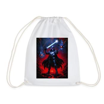 Dark Warrior in the Flame Storm - Drawstring Bag - white - Front