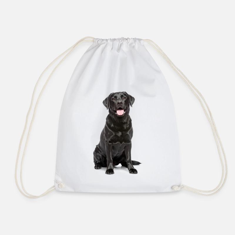 Schwarzer Labrador – Loyal, liebenswert & Charmant - Turnbeutel - Weiß