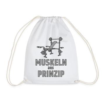 Muscles on principle - weight bench - Drawstring Bag - white - Front