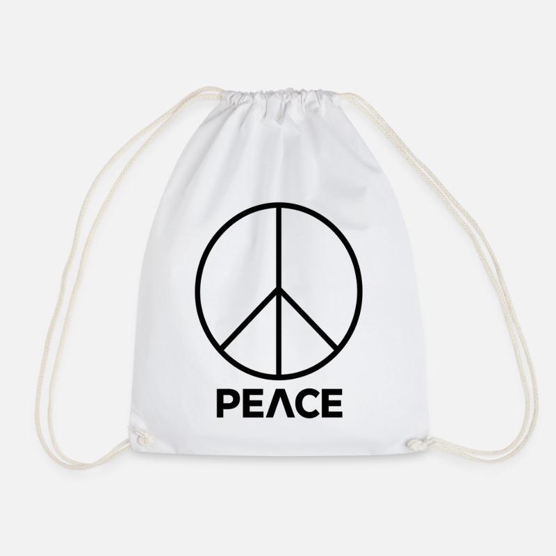 Friedenssymbol Peace Emblem Design - Turnbeutel - Weiß