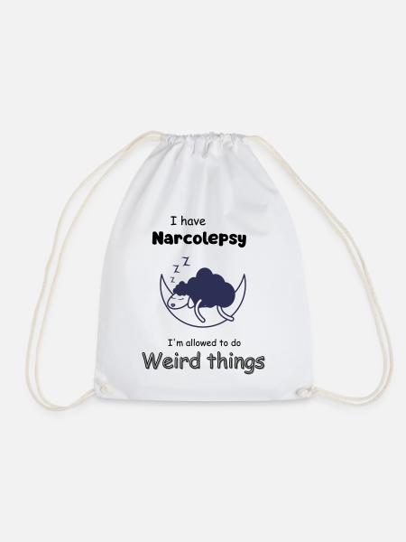 Sleeping sheep in the moonlight with narcolepsy - Drawstring Bag - white