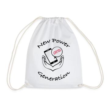 New Power Generation Love Message Design - Drawstring Bag - white - Front
