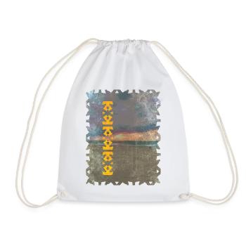 Motif totem jaune sur la plage - Sac de sport léger - blanc - Devant