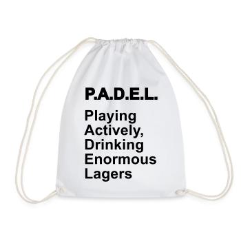 The meaning of padel - Drawstring Bag - white - Front