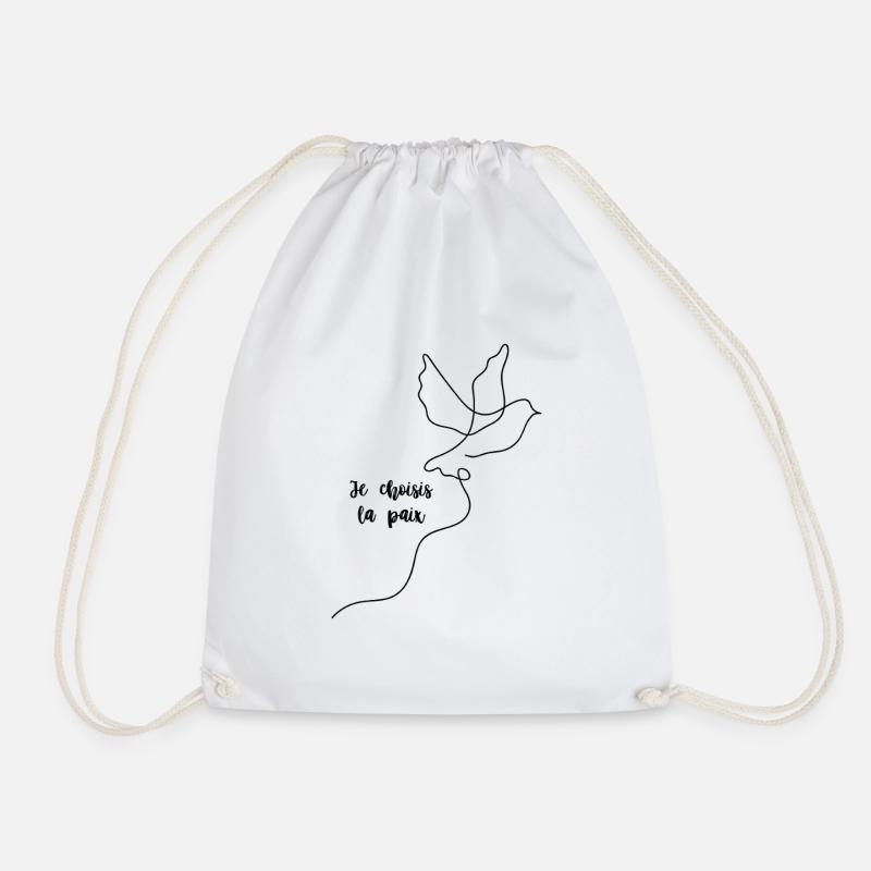 I choose peace - Drawstring Bag - white