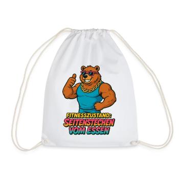Fitness Stitch from food - Drawstring Bag - white - Front