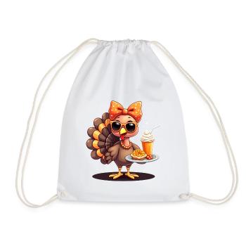 Dinde de Thanksgiving avec lunettes de soleil - Sac de sport léger - blanc - Devant