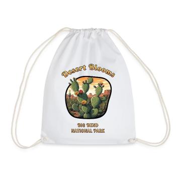 Big Bend National Park Desert Cacti Flowers Nature - Drawstring Bag - white - Front