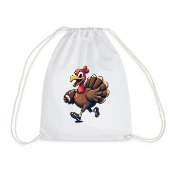 Thanksgiving Football Turkey - Drawstring Bag - white - Front
