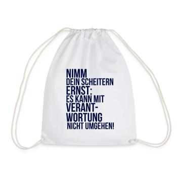 about going wild: Take your failure seriously - Drawstring Bag - white - Front