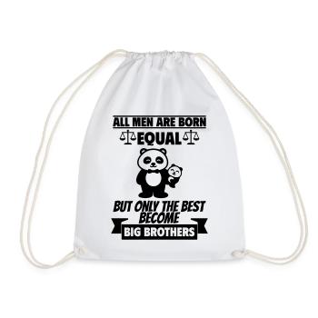 All men are born equal, big brother - Drawstring Bag - white - Front