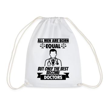 All men are born equal Doctor - Drawstring Bag - white - Front