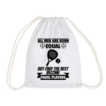 All men are born equal: padel players - Drawstring Bag - white - Front