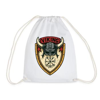 Emblème du casque du Bouclier viking - Sac de sport léger - blanc - Devant