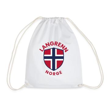 Norwegen-Langlauf-Wappen - Turnbeutel - Weiß - Vorne