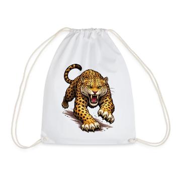 Leopard Animal Comic - Drawstring Bag - white - Front