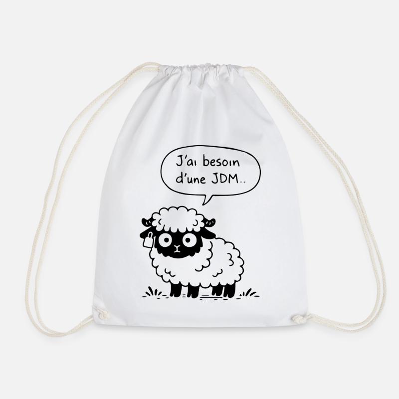 JDM Sheep - Drawstring Bag - white
