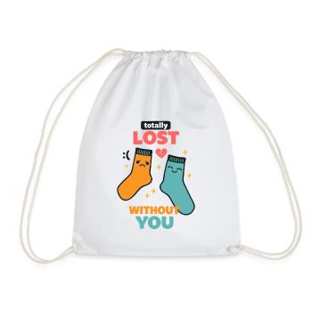 Perdu sans toi Chaussettes Déclaration de gribouillis Amour - Sac de sport léger - blanc - Devant