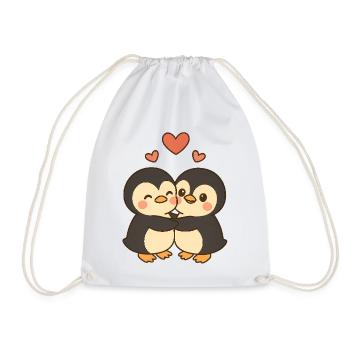 Pinguin Paar Liebe - Turnbeutel - Weiß - Vorne