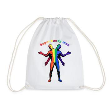 Super-Handwerker-Regenbogen - Turnbeutel - Weiß - Vorne