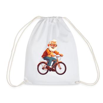 Grand-père fait du vélo - Sac de sport léger - blanc - Devant