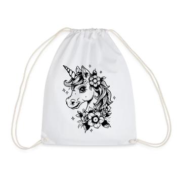 Unicorn with flowers - Drawstring Bag - white - Front
