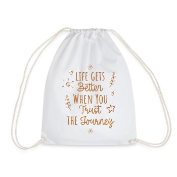Trust Path Better Life - Drawstring Bag - white - Front