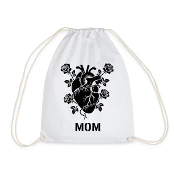 Anatomisches Herz Rosen MOM - Turnbeutel - Weiß - Vorne