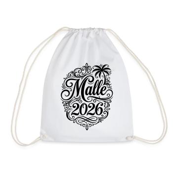 Malle 2026 Palme Mallorca - Turnbeutel - Weiß - Vorne