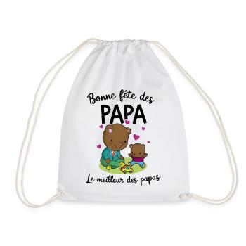 meilleur papa - idée cadeau fête des pères - Sac de sport léger - blanc - Devant