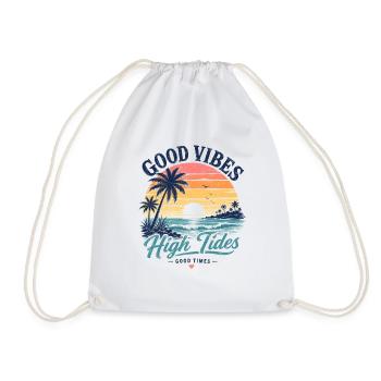 Vibes High Tides Sunset - Drawstring Bag - white - Front
