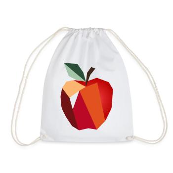 Geometrischer Apfel–Minimalistisches Frucht Design - Turnbeutel - Weiß - Vorne