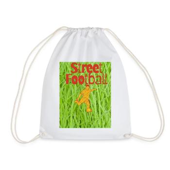Street Football on Grass - Drawstring Bag - white - Front