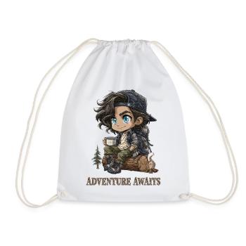 Cadeau d’aventure camping pour randonneurs Chibi - Sac de sport léger - blanc - Devant