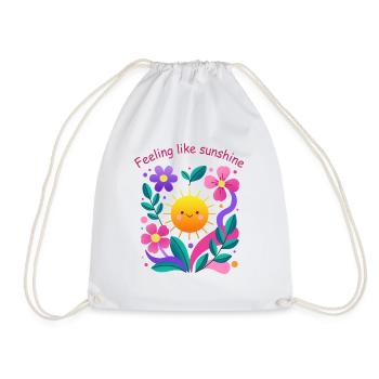Feeling the sun: floral motif - Drawstring Bag - white - Front