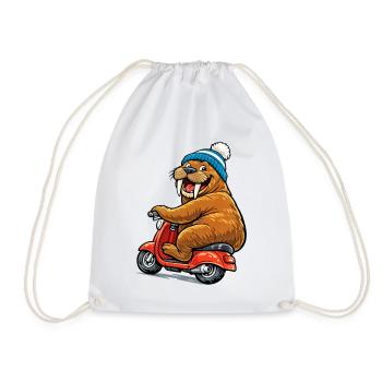 Morse sur le scooter - Sac de sport léger - blanc - Devant