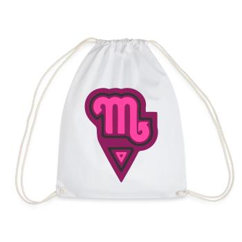 Zodiac Tribal Scorpio and Water - Drawstring Bag - white - Front
