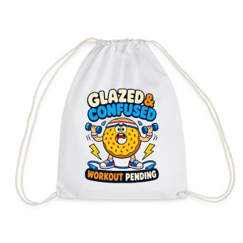 Glazed & Confused Workout Pending - Drawstring Bag - white - Front