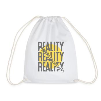 Reality Distortion – Typography Saying - Drawstring Bag - white - Front