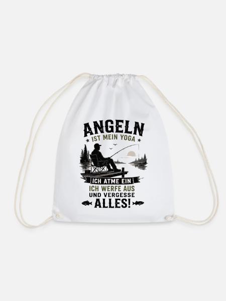 Angeln ist mein Yoga - Turnbeutel - Weiß