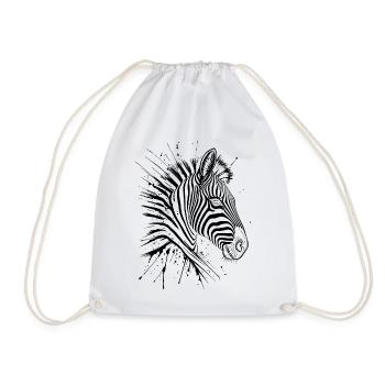 Zebra - Turnbeutel - Weiß - Vorne
