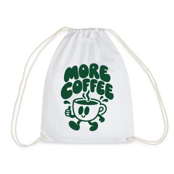 More Coffee – Laufende Kaffeetasse - Turnbeutel - Weiß - Vorne
