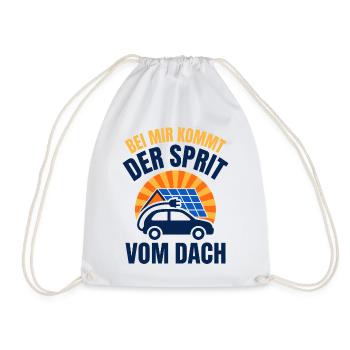 E-Auto Sprit vom Dach - Solar Photovoltaik - Turnbeutel - Weiß - Vorne