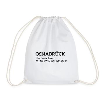 Osnabrück Lower Saxony coordinates - Drawstring Bag - white - Front