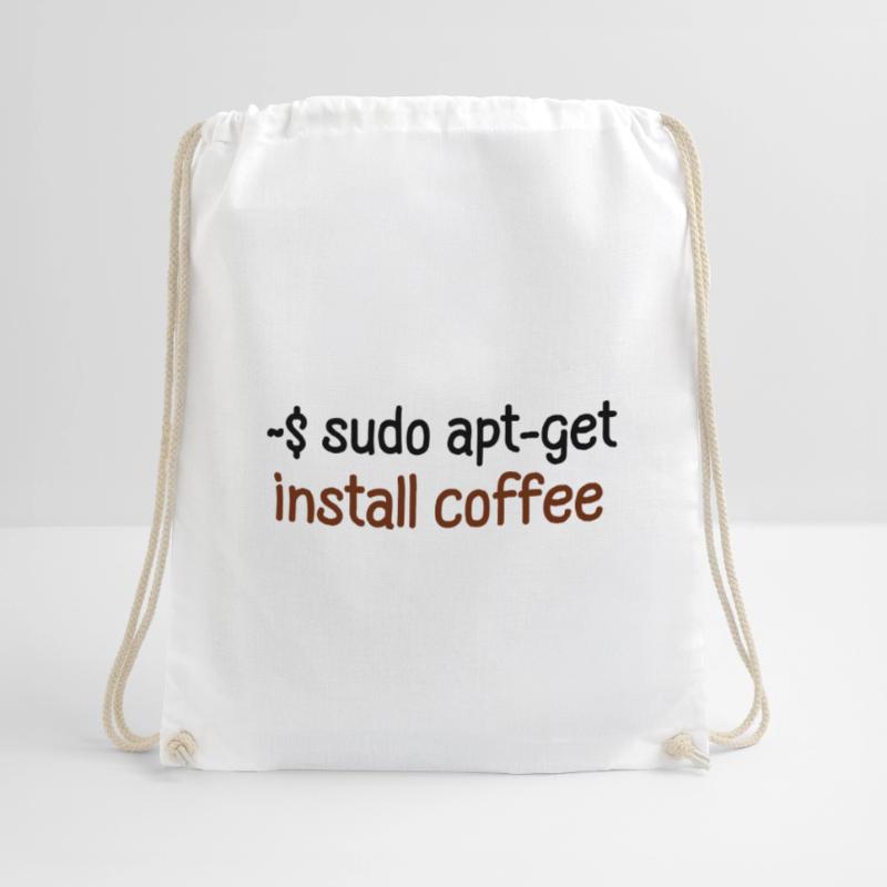 Coffee Programmer Tux Linux Coding Saying Drawstring Bag