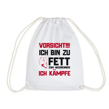 Lustiger Spruch für Dicke ich bin zu fett - Turnbeutel - Weiß - Vorne