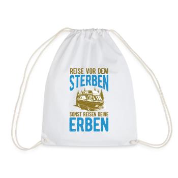 Renter Camping Geschenk - Turnbeutel - Weiß - Vorne