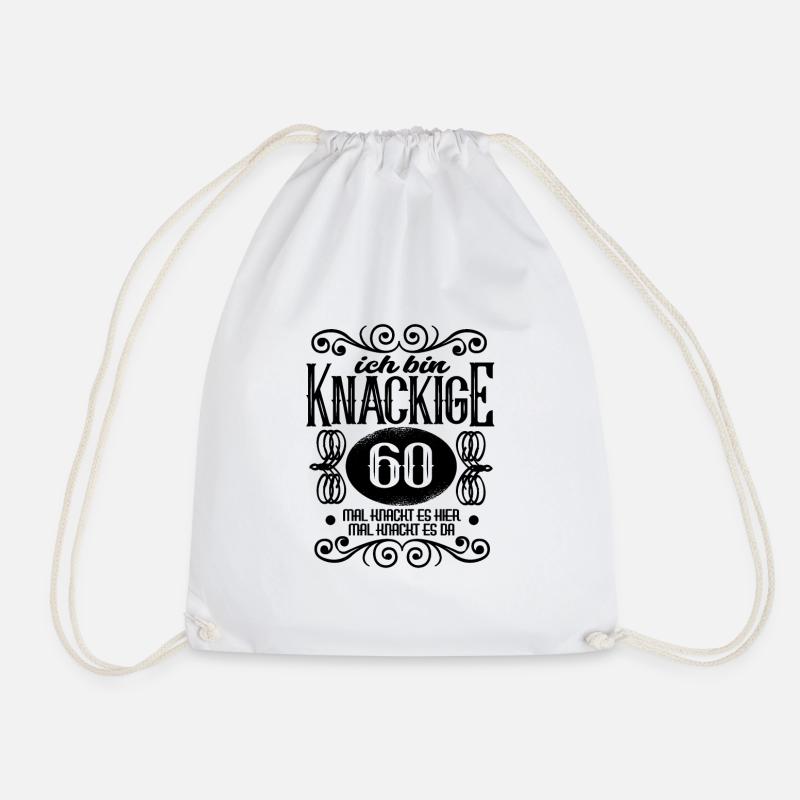 Geburtstag 60 knackig - Turnbeutel - Weiß