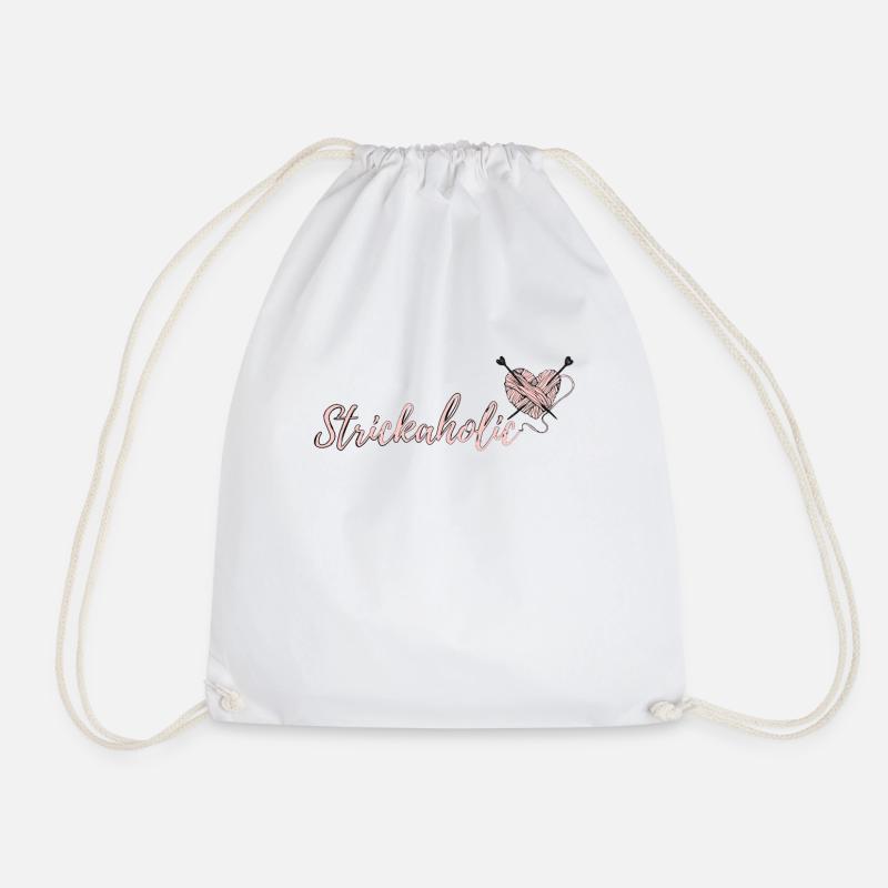 Wolle Stricken - Turnbeutel - Weiß